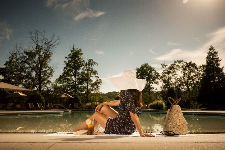 Lady by Pool at Sterling on the Lake